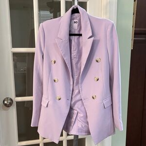 SO Light Purple Women's Blazer with Gold Buttons
